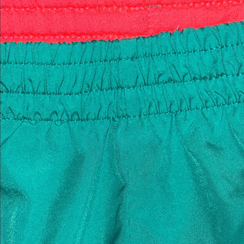 Nike Dri Fit teal Athletic Shorts with Tan Panels and Coral Trim size Medium - Picture 5 of 8